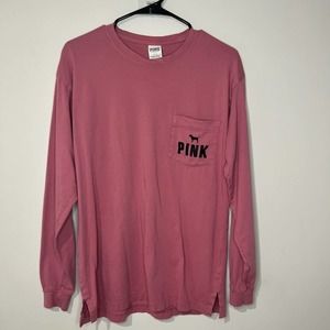 Victoria Secret Pink Oversized Long Sleeve Tshirt with pocket size S